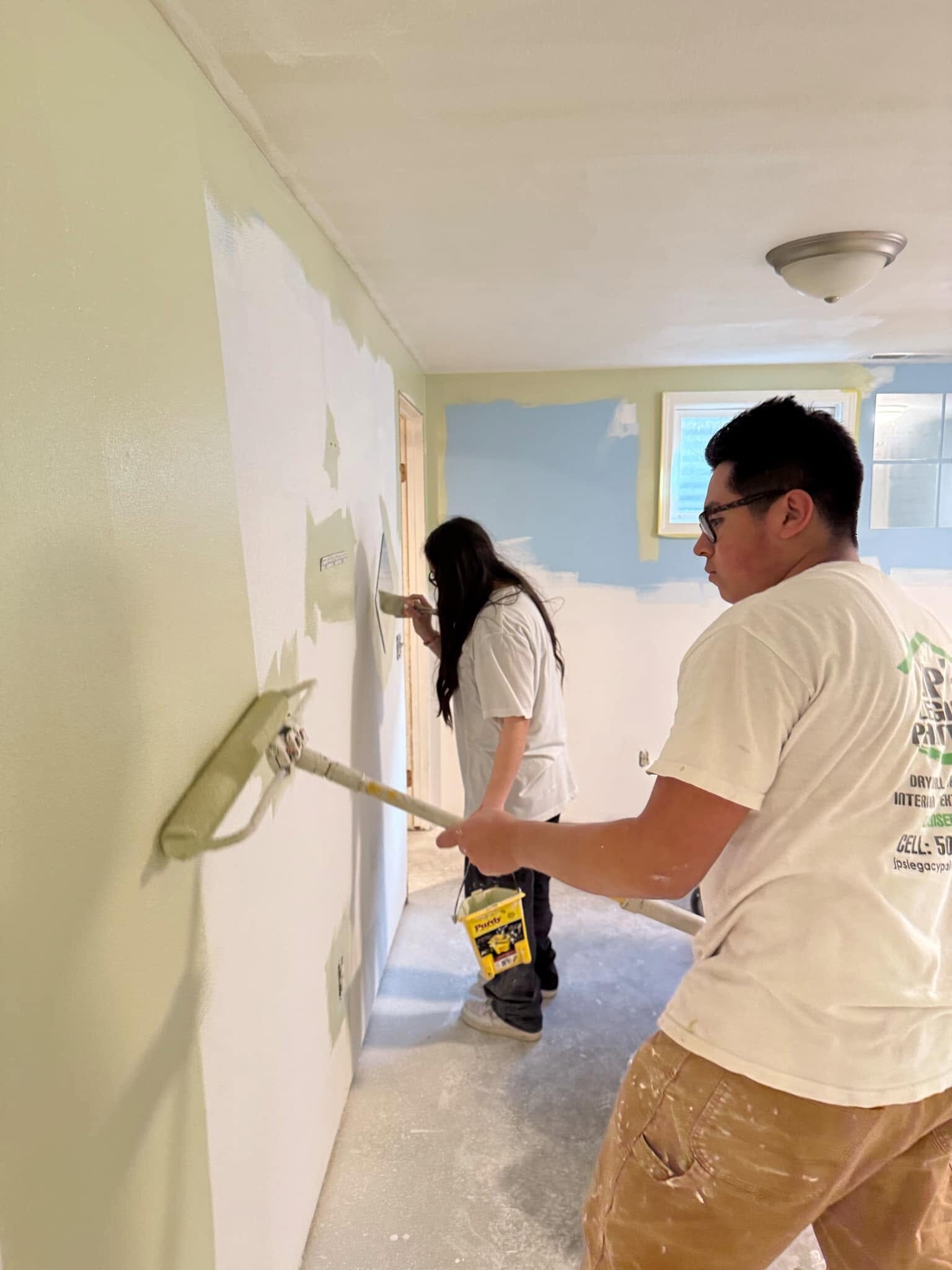 The family painting together