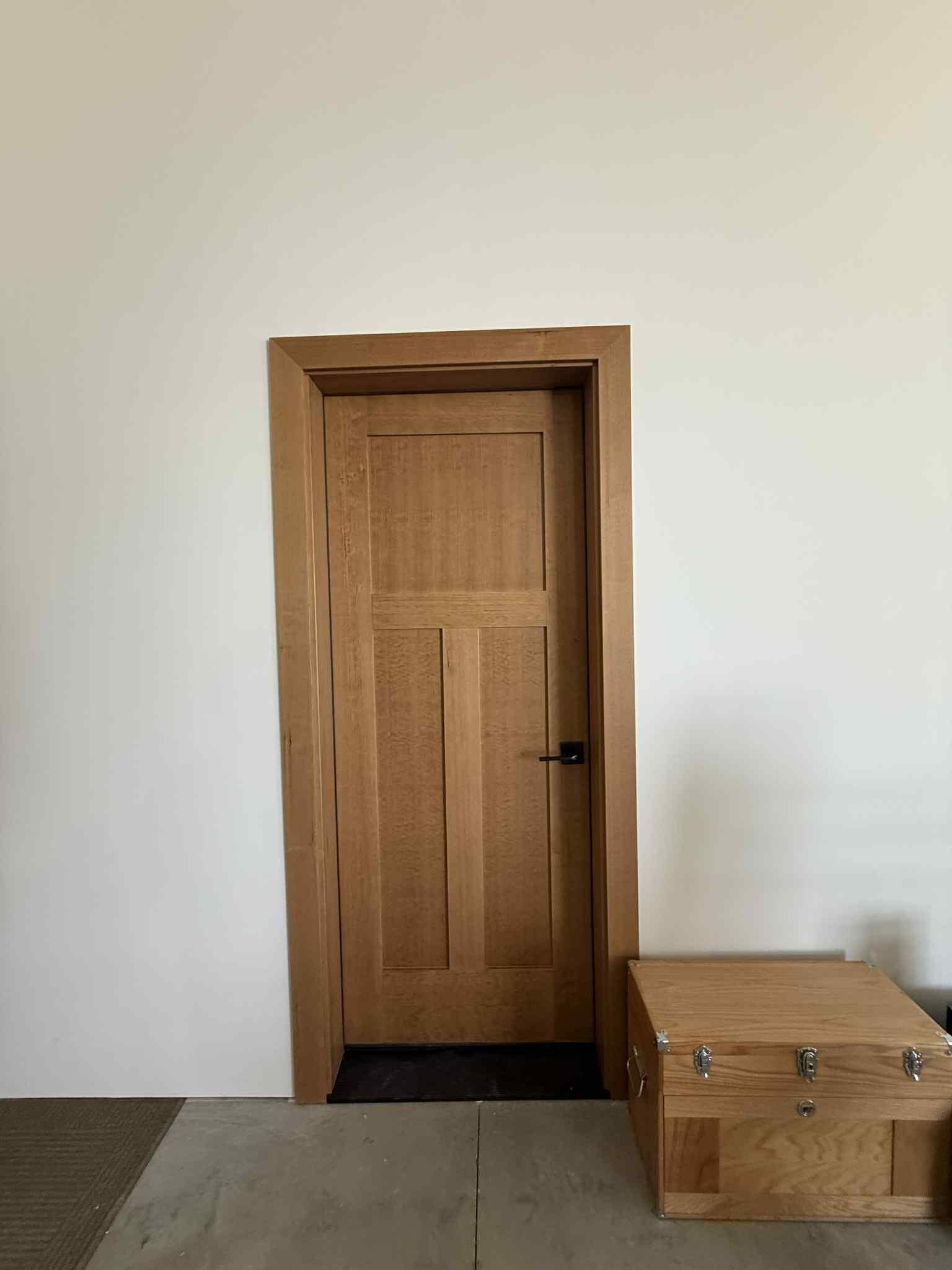 Stained wood entry door