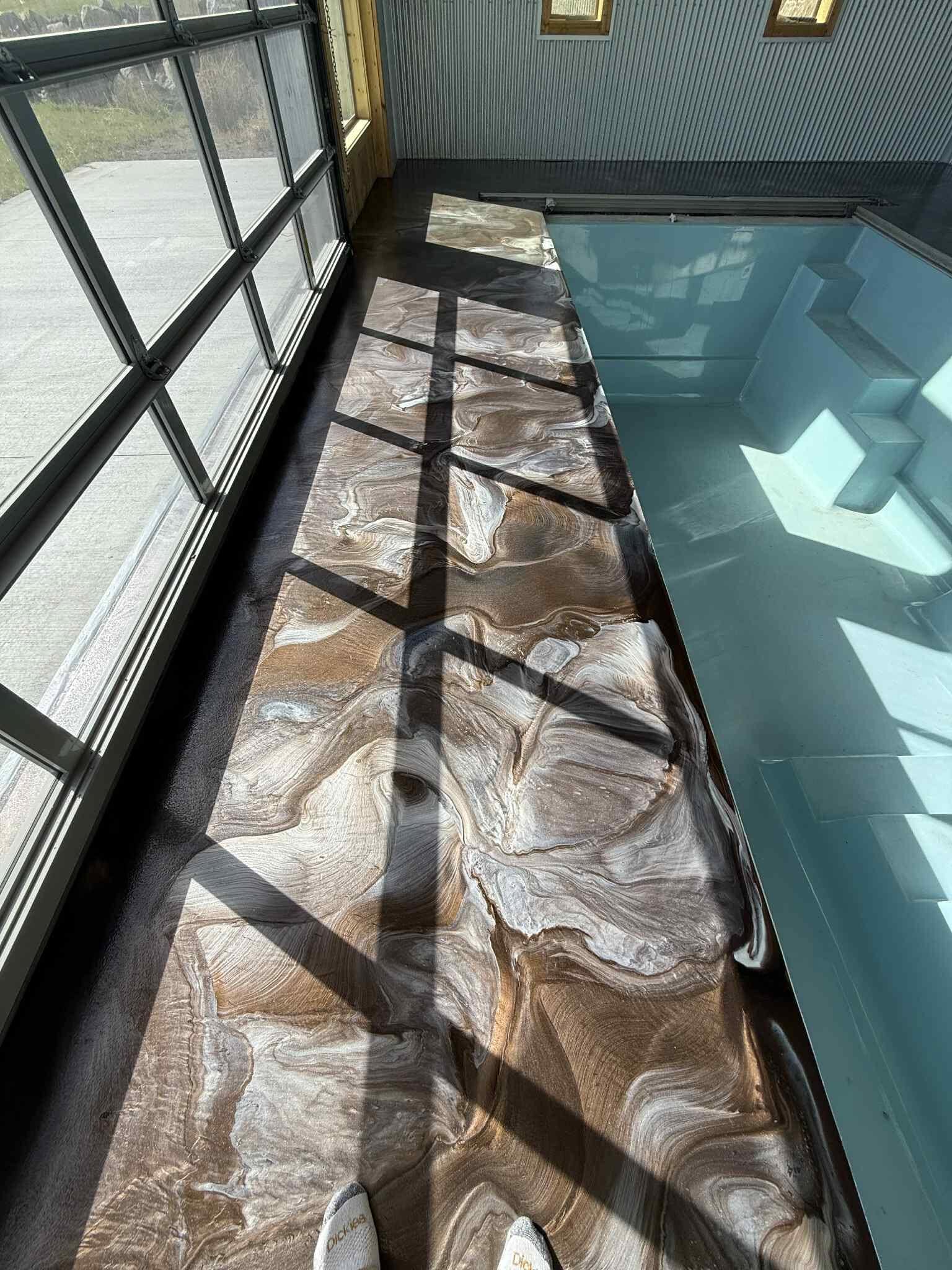 Bronze metallic epoxy floor