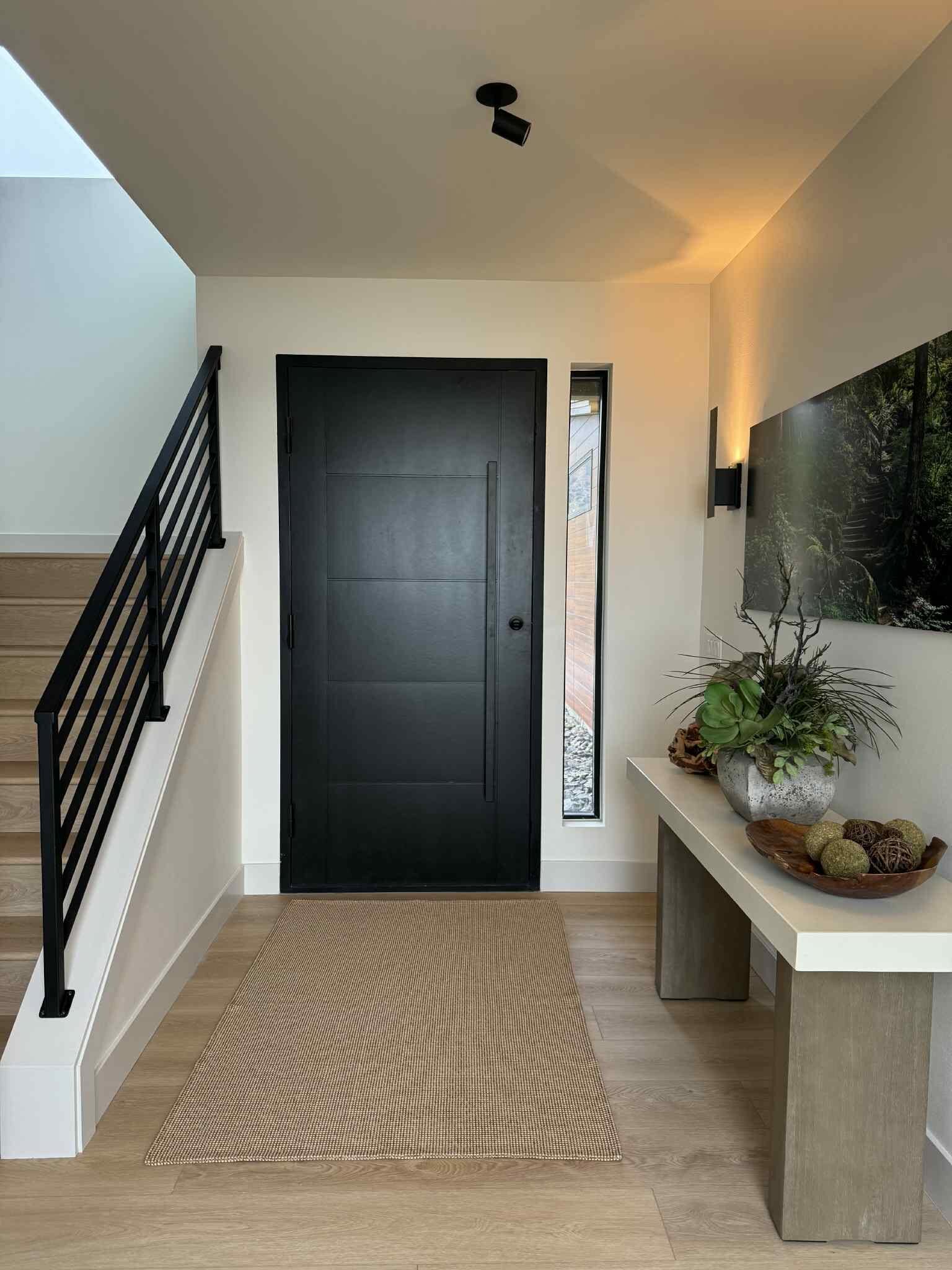 Painted living room feature wall