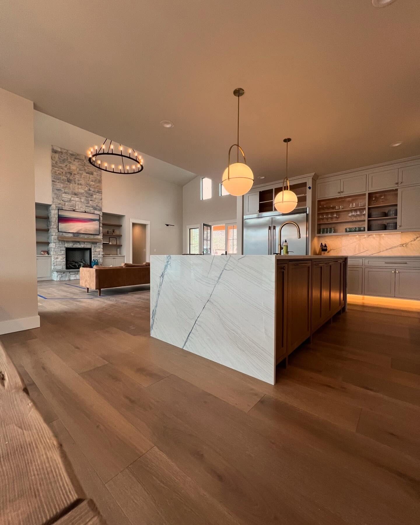 Kitchen island with a painted finish
